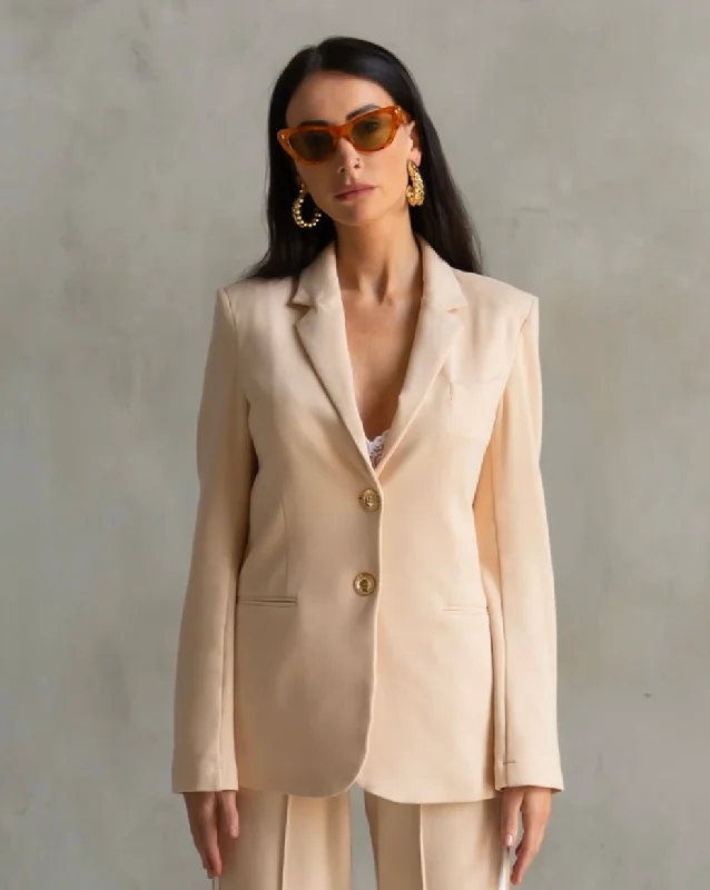 Morrison Interlock Blazer Créme Women's Solid Blazer
