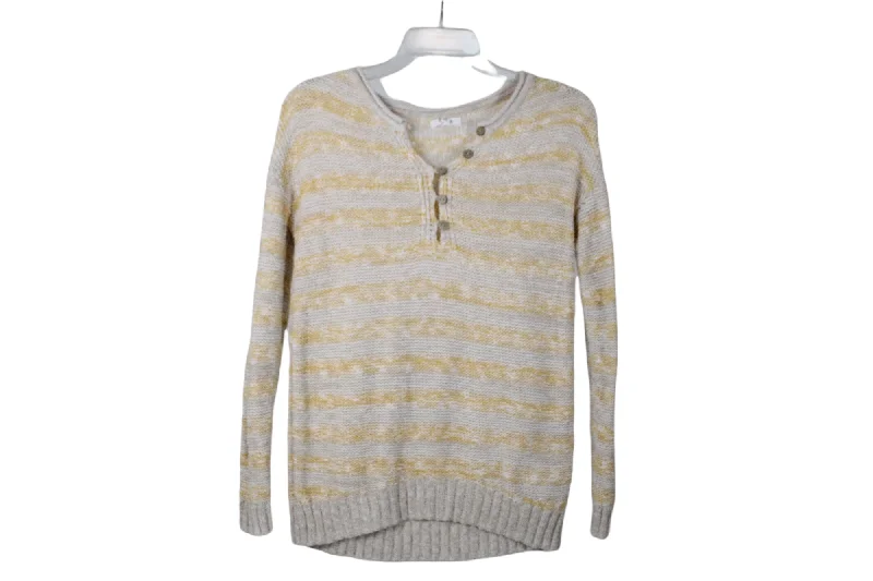 Maurices Yellow Striped Sweater | XS Ribbed Striped Patterned