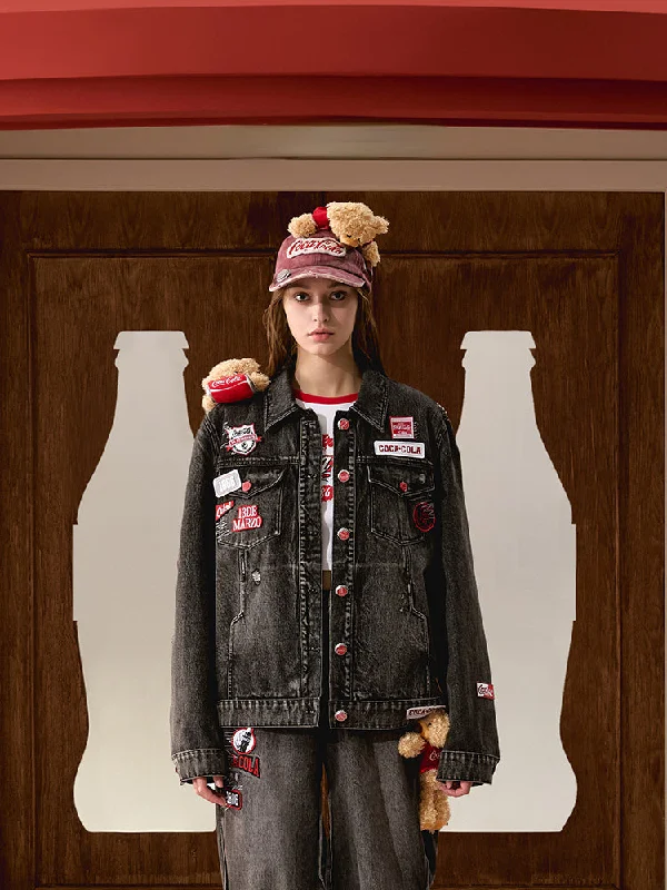 Coca-cola Denim Jacket Fleece Jacket Down Jacket Parka