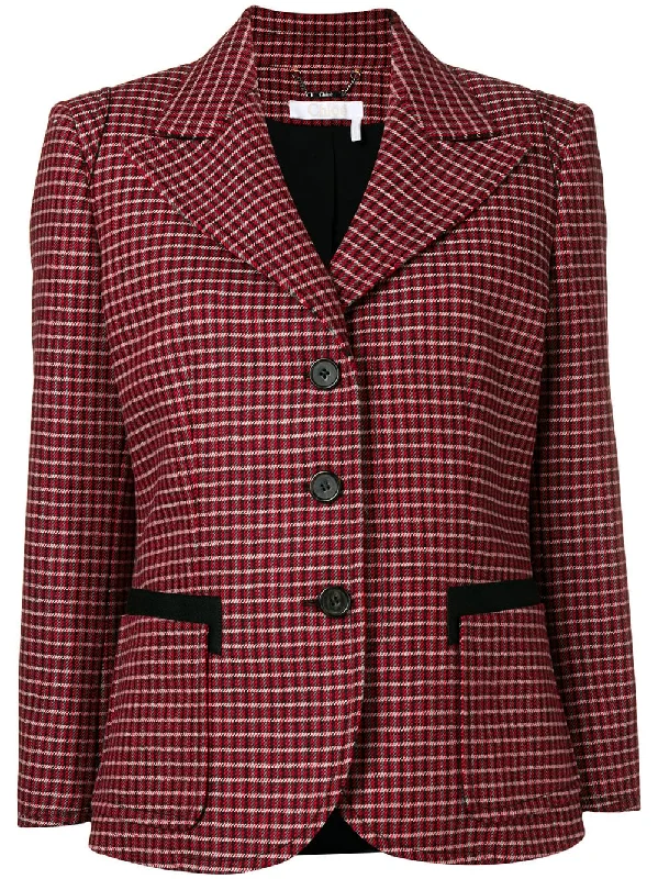 plaid single-breasted blazer Women's Wedding Blazer