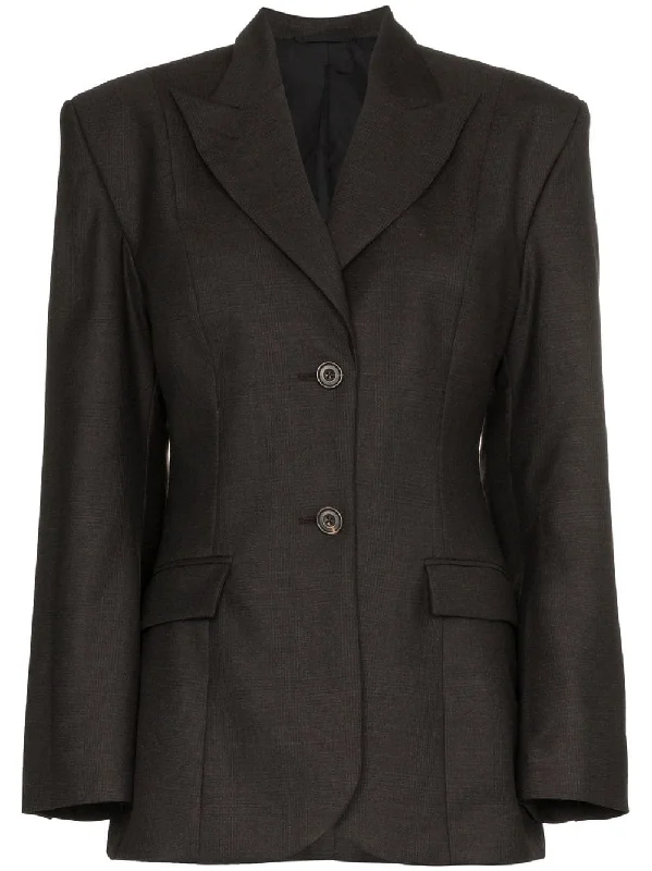 wide shoulder wool blazer Women's Elegant Suit
