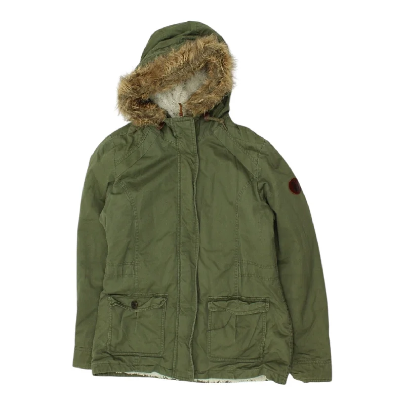 Roxy Womens Green Fleece Lined Faux Fur Parka Jacket | Hooded Designer Coat Fashionable Mid-Length Parka Roxy Womens Green Fleece Lined Faux Fur Parka Jacket | Hooded Designer Coat Fashionable Mid-Length Parka