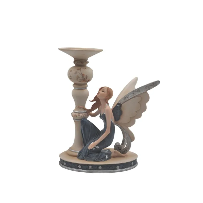 Comfy Hour The Sitting Fairy Figurine Black Dress 7" Figurine, Fairyland Collection, Stone Resin