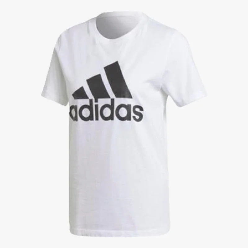 adidas Womens W Bl Short Sleeve Tee White Chenille Blend Fleece Blend Nylon Blend