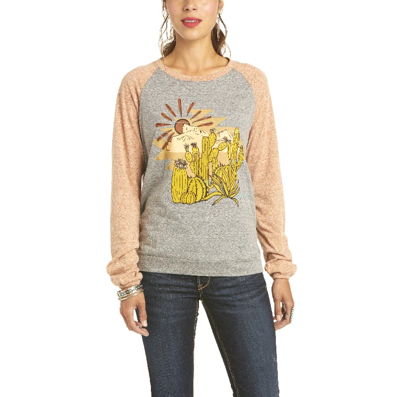 Ariat Womens Desert Sunrise LS Tee Polka Dot Checkered Tartan