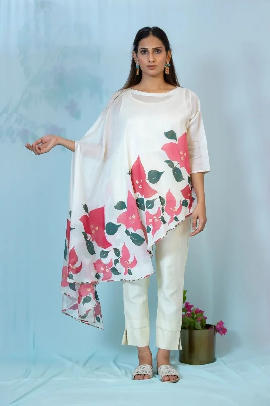 Asymmetric Poppy shirt Rayon Fabric Velvet Fabric Corduroy Fabric