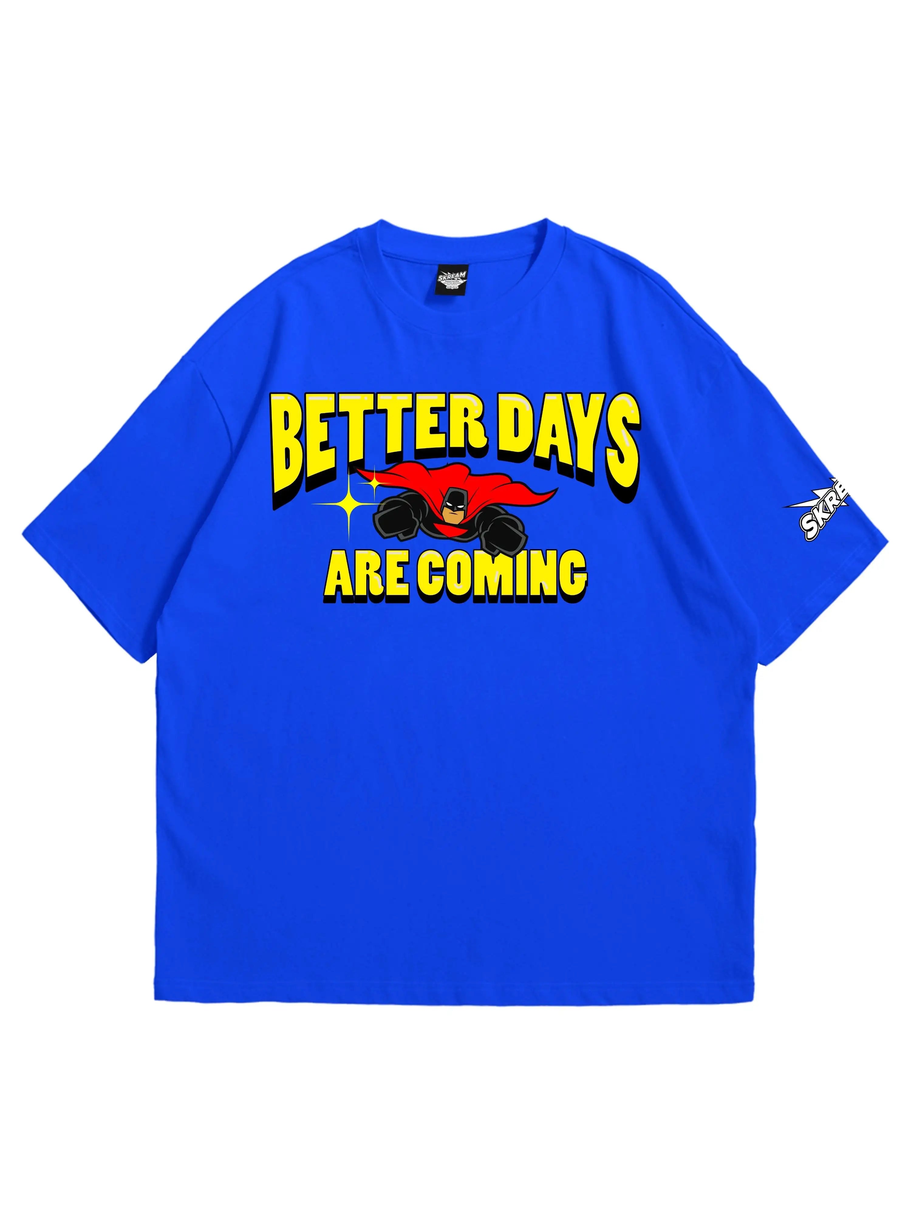Better days Oversized T-shirt Notch Collar Peter Pan Collar Cowl Neck