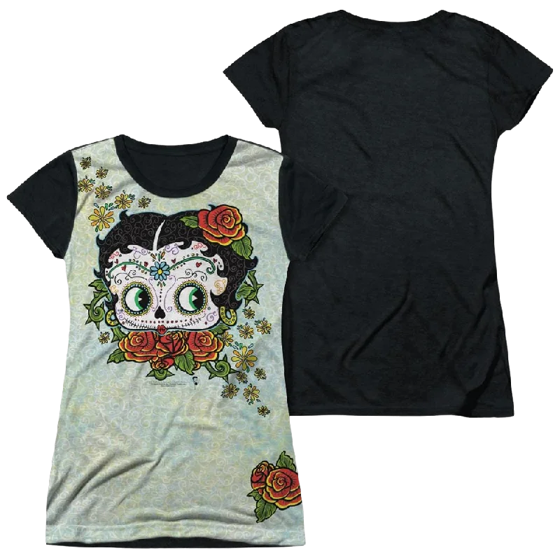 Betty Boop Sugar Boop - Juniors Black Back T-Shirt Chenille Blend Fleece Blend Nylon Blend Betty Boop Sugar Boop - Juniors Black Back T-Shirt Chenille Blend Fleece Blend Nylon Blend