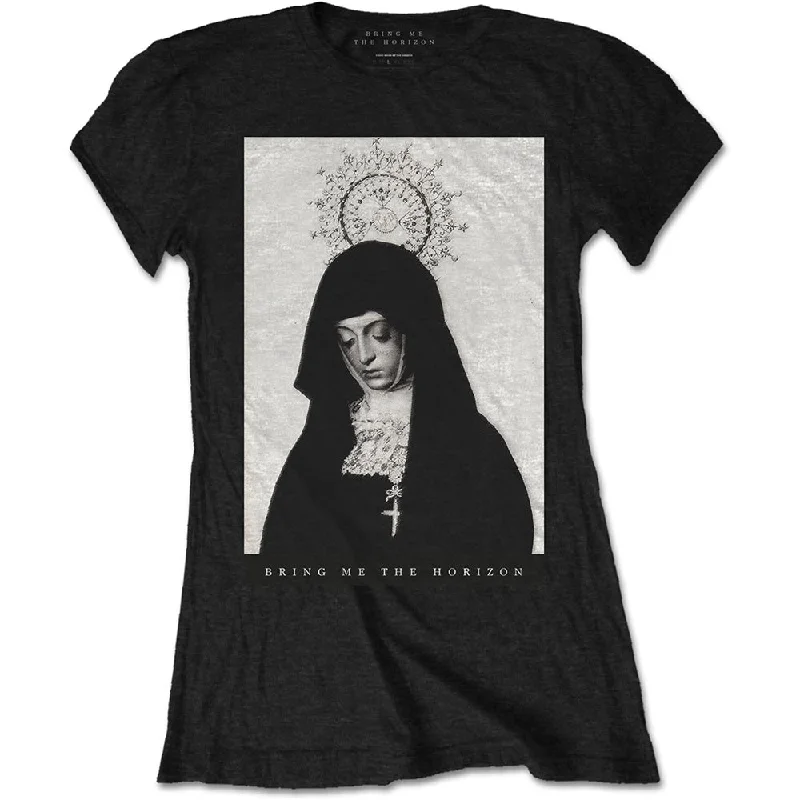 Bring Me The Horizon Nun Ladies T-Shirt Thin T-Shirt Open Front Quick Dry