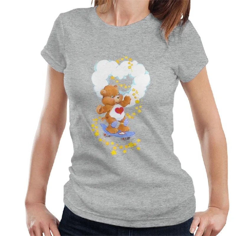 Care Bears Tenderheart Bear Stars Women's T-Shirt Collared T-Shirt Boat Neck A-Line