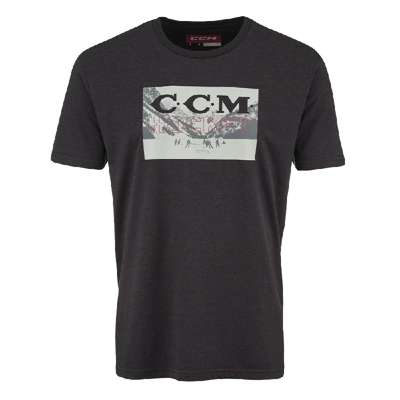 CCM HOLIDAY ADULT BLACK T SHIRT Real Fur Shearling Chenille