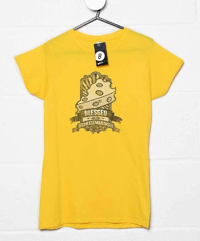 Cheese Makers Fitted Womens T-Shirt, Inspired By Monty Python Houndstooth Herringbone Solid