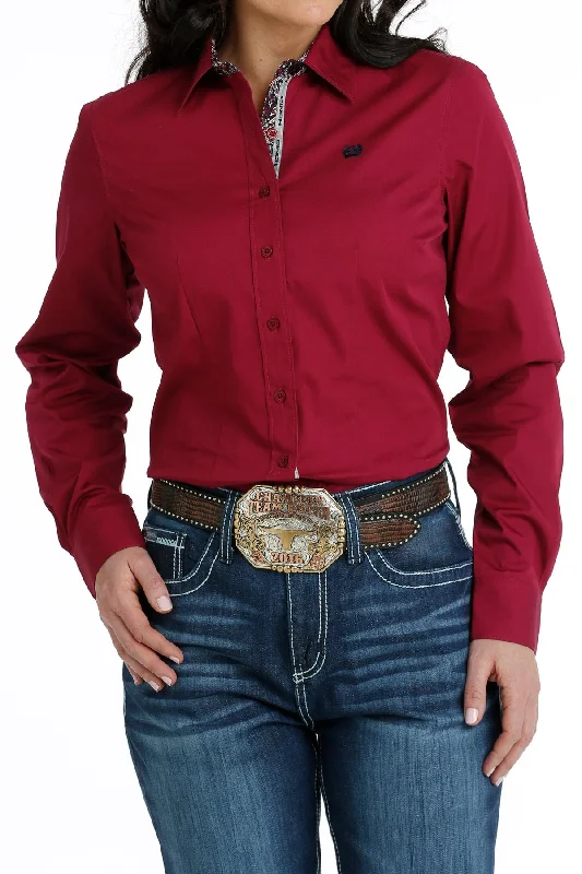 Cinch Ladies Button Down Western L/S Shirt - Burgandy - MSW9165041 Machine Wash Dry Clean Hand Wash Cinch Ladies Button Down Western L/S Shirt - Burgandy - MSW9165041 Machine Wash Dry Clean Hand Wash