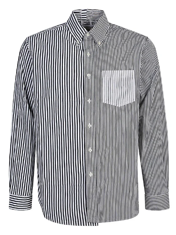 E.l.v. Denim Shirts Black Mesh Blend Leather Blend Suede Blend
