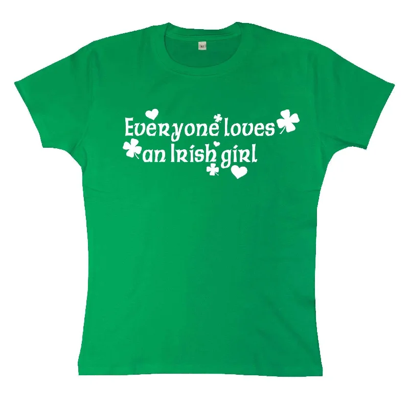 Everyone Loves An Irish Girl T-Shirt for Women Collared Crew Neck Turtle Neck