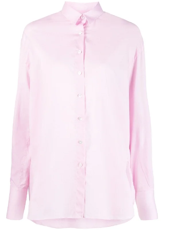 Finamore 1925 Napoli Shirts Pink Oversized T-Shirt Spandex breathable