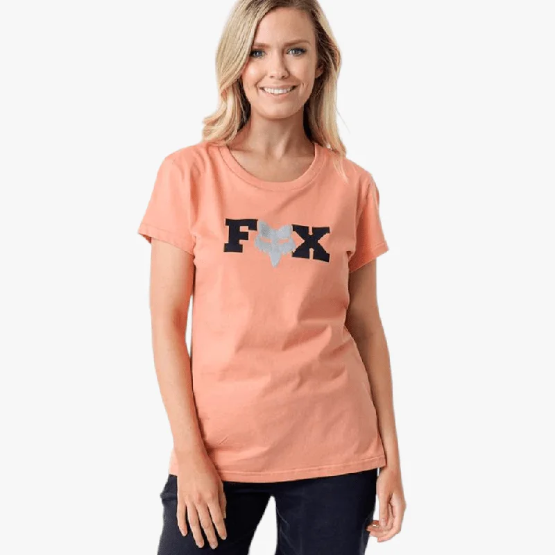 Fox Womens Bracer Short Sleeve Tee Salmon Iron Safe Non-Iron Wrinkle Free