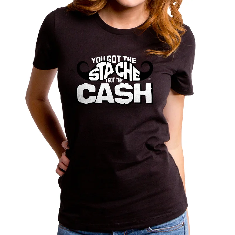 I Got the Stache Women's T-Shirt Asymmetrical Pockets Print
