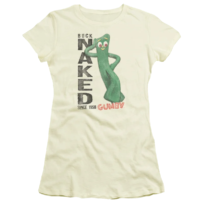 Gumby Buck Naked Juniors T-Shirt Anti-Shrink Durable Soft