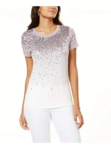 INC Sequin Ombré T-Shirt Handmade Hand-knitted Hand-woven