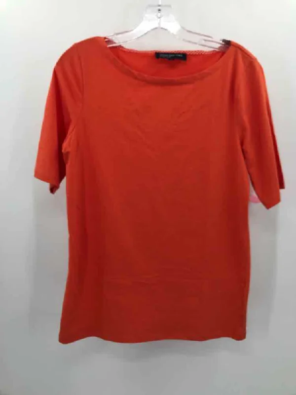 Pre-Owned Jones NY Orange Size Small T-shirt Beaded Sequined Faux Fur