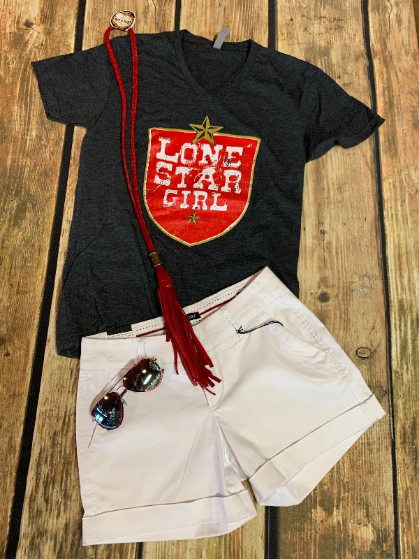Lone Star Girl T Shirt Zippered Buttoned Snapped