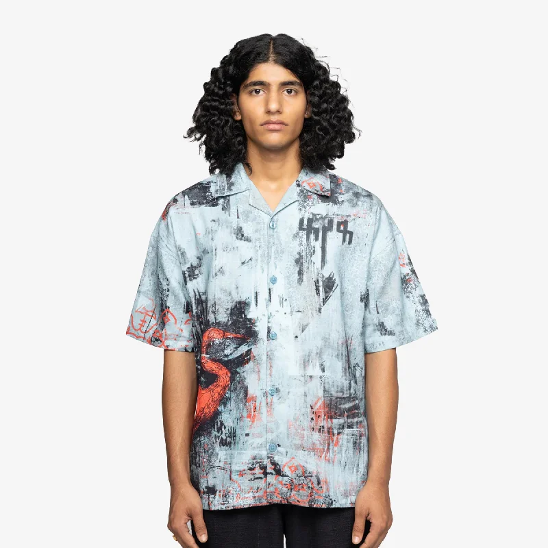 F A R A K | MISSING HOME SHIRT { BLUE/BLUE Collared T-Shirt Boat Neck A-Line