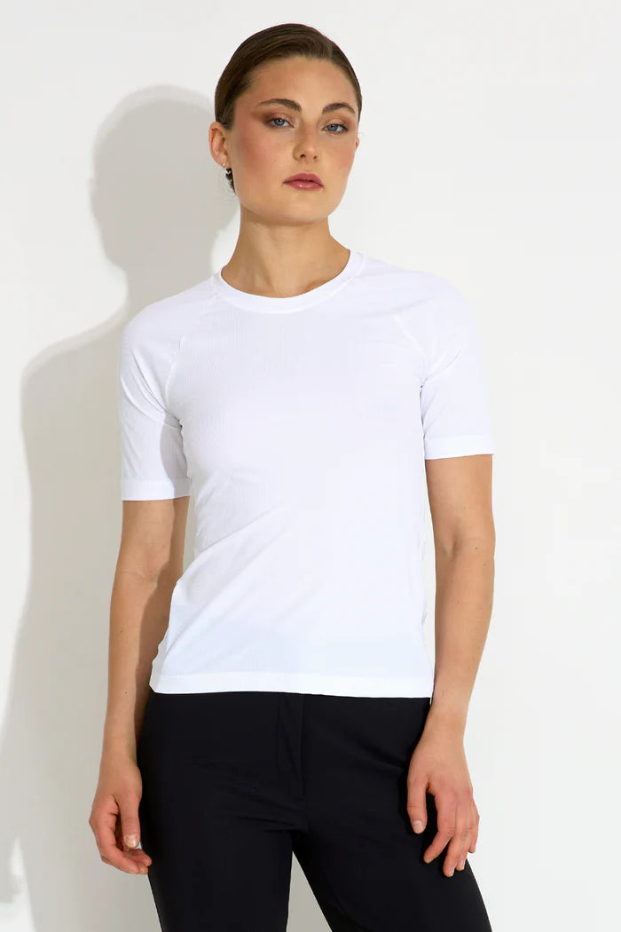 Work Rib Tee White Layered Multi-layer Single Layer