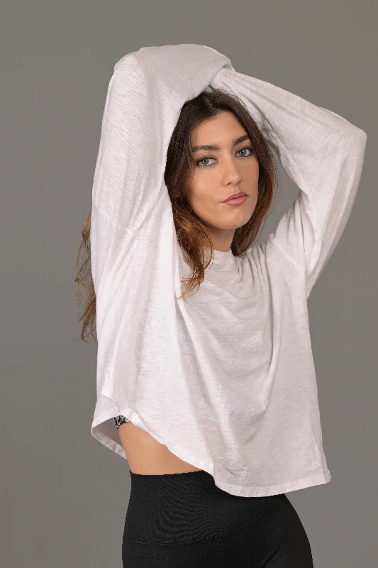 Oversized Cotton Slub Long Sleeve Tee Knit Fabric Woven Fabric Fleece Fabric