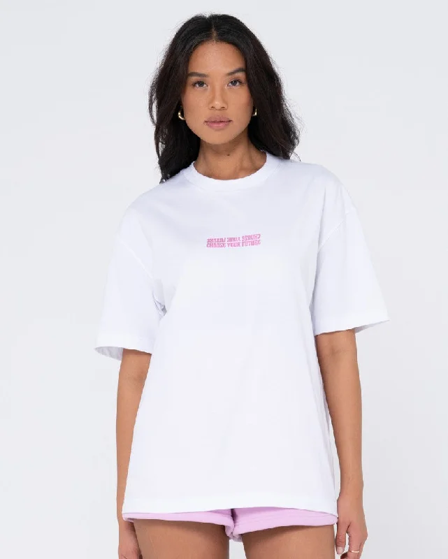 Rusty Choose Your Future Organic Oversized Tee Fitted T-Shirt Seamless Stretchy