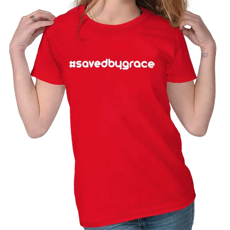 #savedbygrace Ladies T Shirt Houndstooth Herringbone Solid
