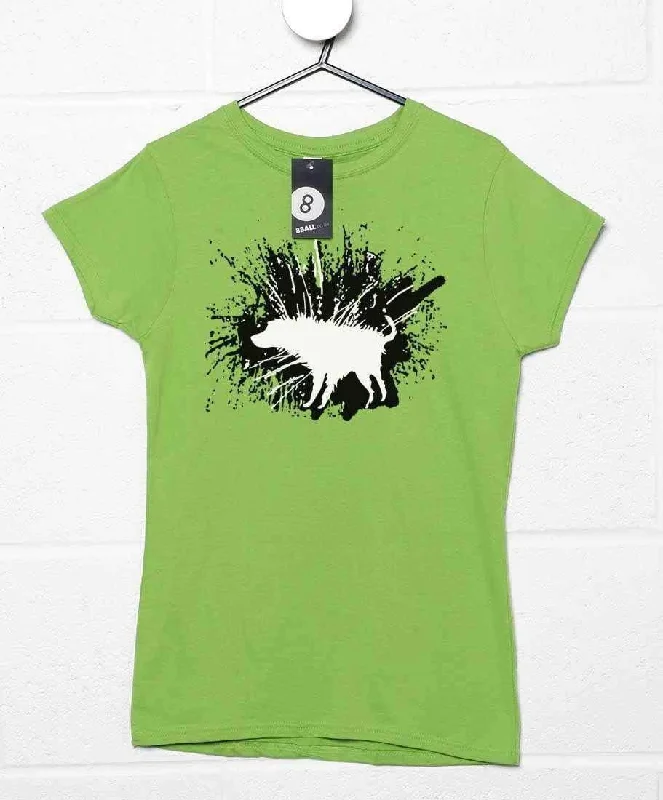 Shaking Dog Fitted Womens T-Shirt Elegant Classic Vintage