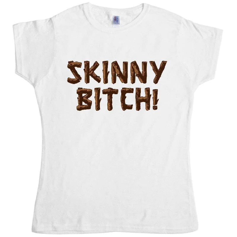 Skinny Bitch Womens Style T-Shirt As Worn By Lindsay Lohan Embroidered Appliqued Beaded