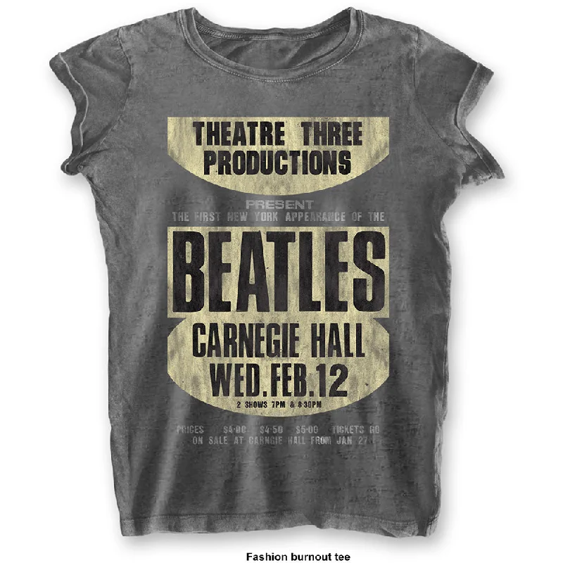 The Beatles Carnegie Hall Ladies Burn Out T-Shirt Polka Dot Checkered Tartan