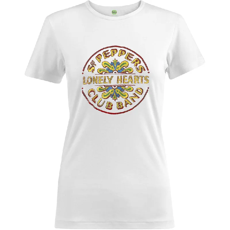 The Beatles Sgt Pepper Drum Colour Ladies T-Shirt Modern Contemporary Chic