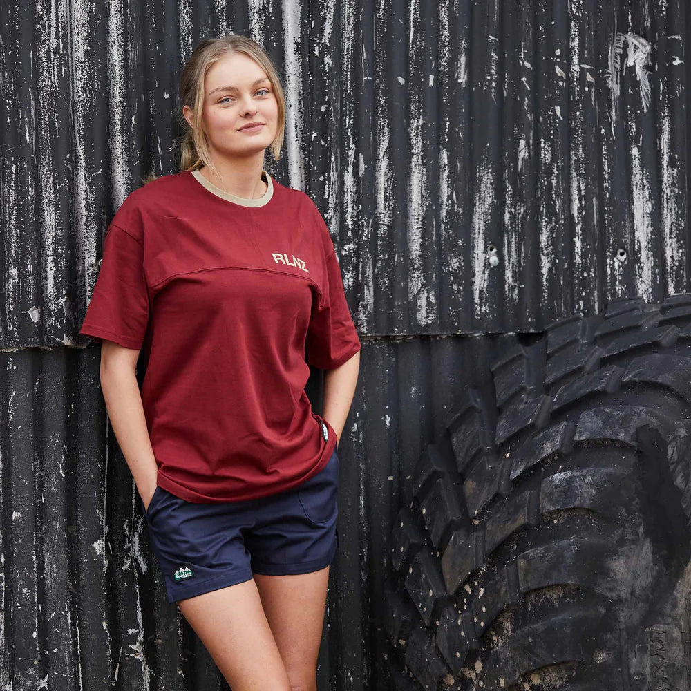 Unisex Hose Down T-Shirt - Rhubarb Zippered Front Buttoned Front Snap Front