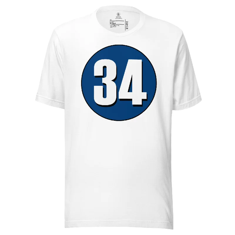Unisex t-shirt: White on Navy Blue 34 Front Pockets Side Pockets Patch Pockets