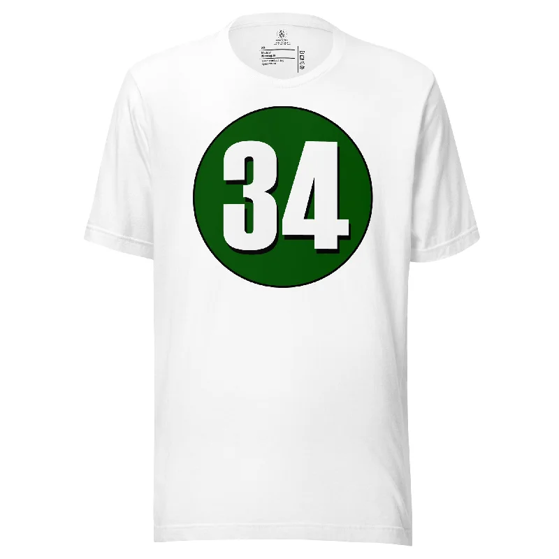 Unisex t-shirt: White on Hunter Green 34 Knit Fabric Woven Fabric Fleece Fabric