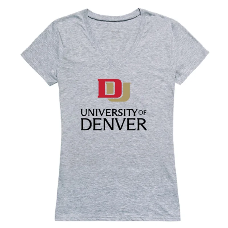 University of Denver Pioneers Womens Seal T-Shirt Mesh Canvas Denim