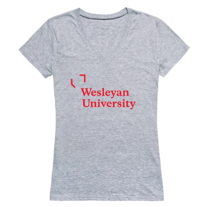 Wesleyan University Cardinals Womens Seal T-Shirt Welt Pockets Slit Pockets
