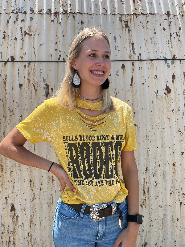 Yellow Rodeo Tee Anti-Pilling Machine Wash Handmade