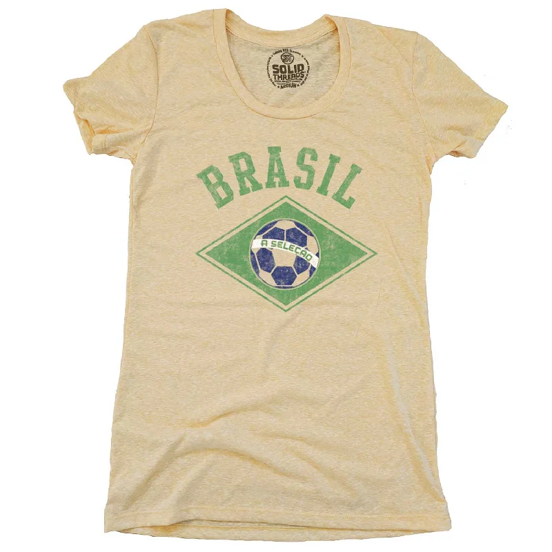 Women's Brazil National Soccer Team T-shirt Basic T-Shirt Crew Neck Short Sleeve