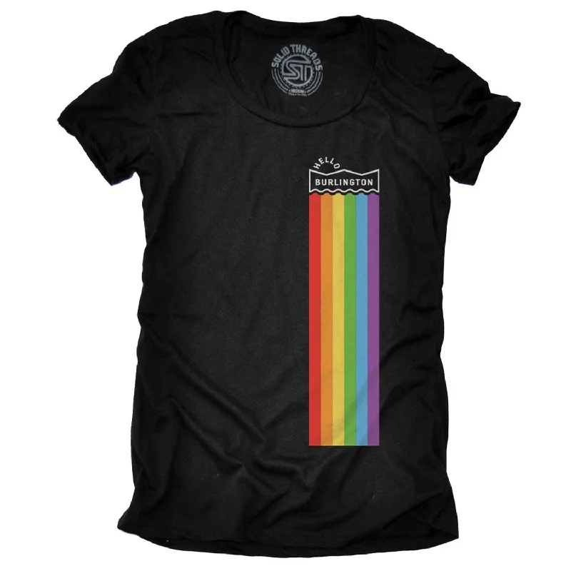 Women's Hello Burlington T-shirt | Supports Vermont Pride Fashionable Trendy Casual