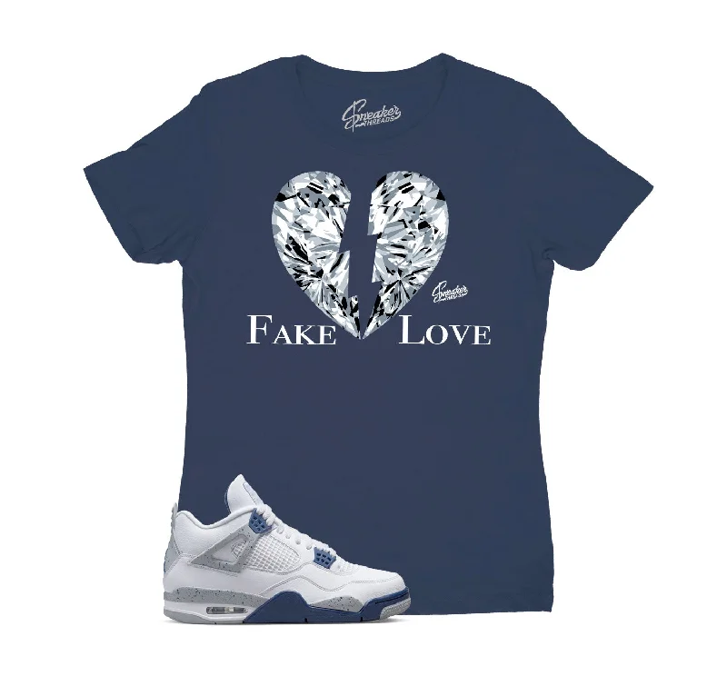 Womens - Midnight Navy 4 Fake Love Shirt Hooded Caped Shawl Collar