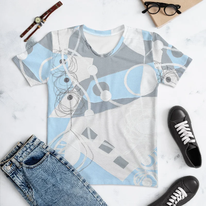 Women's T-shirt "Sky Blue & Gray -2" Cozy Warm Stylish