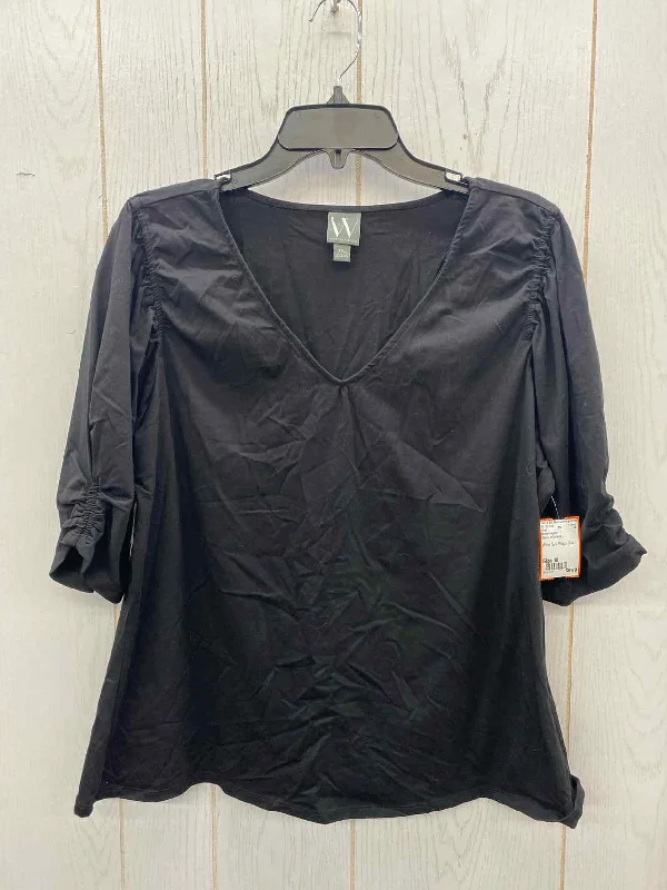 Worthington Black Womens Size 18 Shirt Layered Multi-layer Single Layer