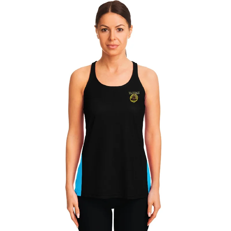 A-Team 01 Blue Ladies Designer Flowy Racerback Tank Top scoop neck tank