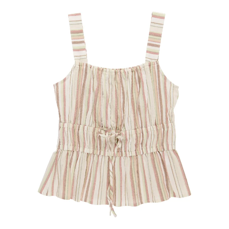 mySTYLE Women's Festival Striped Sleeveless Square Neck Tank Top fashionable tank top
