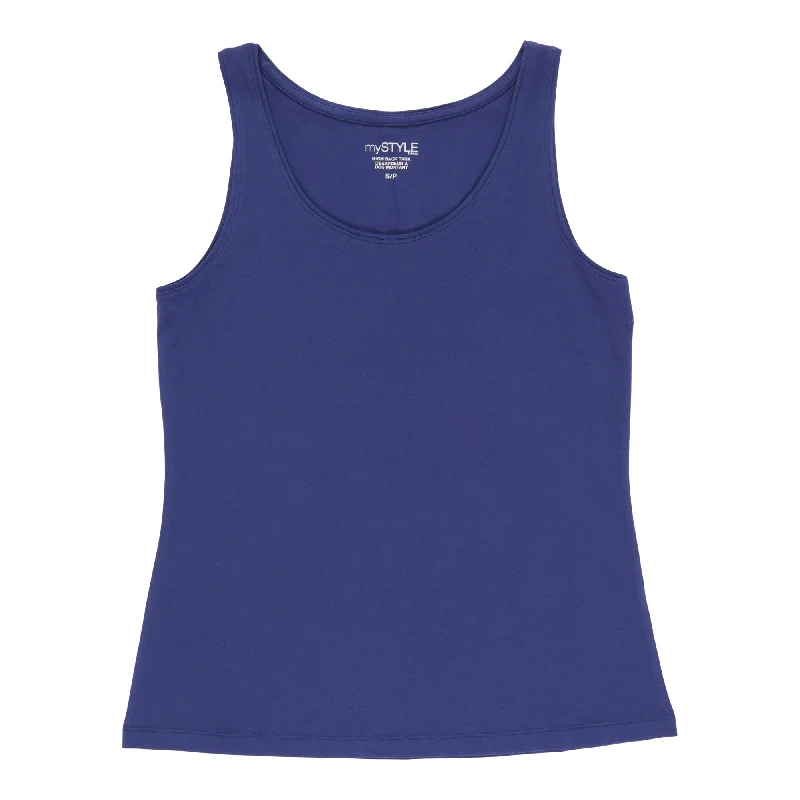mySTYLE Women's Seasonal High Back Scoop Neck Tank Top gym tank top