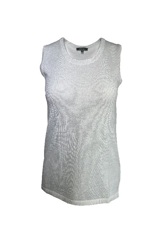 Pure Amici Tank with Lurex C119L | Lace sequin tank top